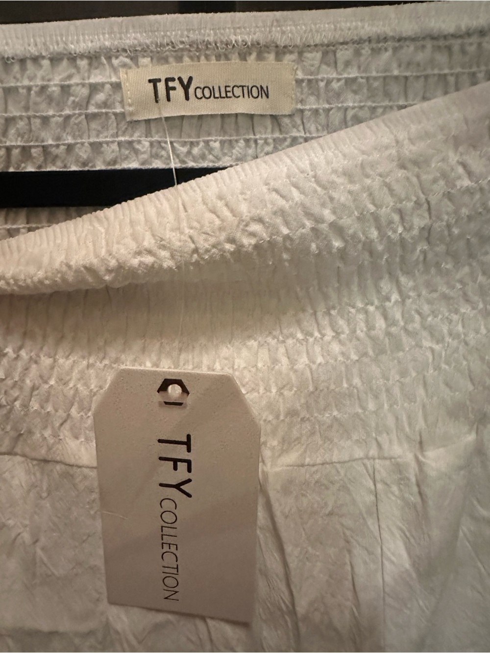NWT TYF COLLECTION Lightweight White Wide-Leg Beach Palazzo Pants coverup Sz Lg - Picture 5 of 7